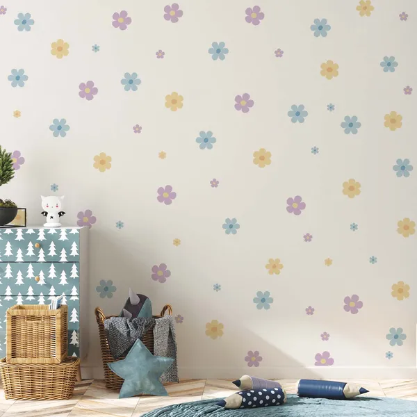 Pastel_Flower_Wall_Stickers_for_Kids_Room_|_Removable_Daisy_Wall_Decals_for_Nursery,_Baby_Room_&_Girls_Bedroom_Decor