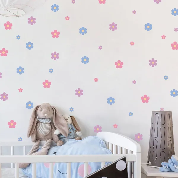 Pastel_Flower_Wall_Stickers_for_Kids_Room_|_Removable_Daisy_Wall_Decals_for_Nursery,_Baby_Room_&_Girls_Bedroom_Decor