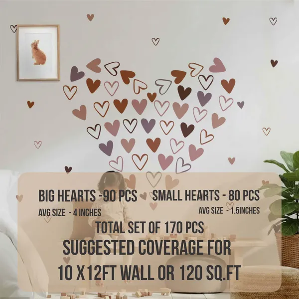 Boho_Heart_Wall_Stickers_for_Kids_Room_|_Pink_&_Brown_Heart_Decal_Set_for_Nursery,_Bedroom_&_Playroom_Decor