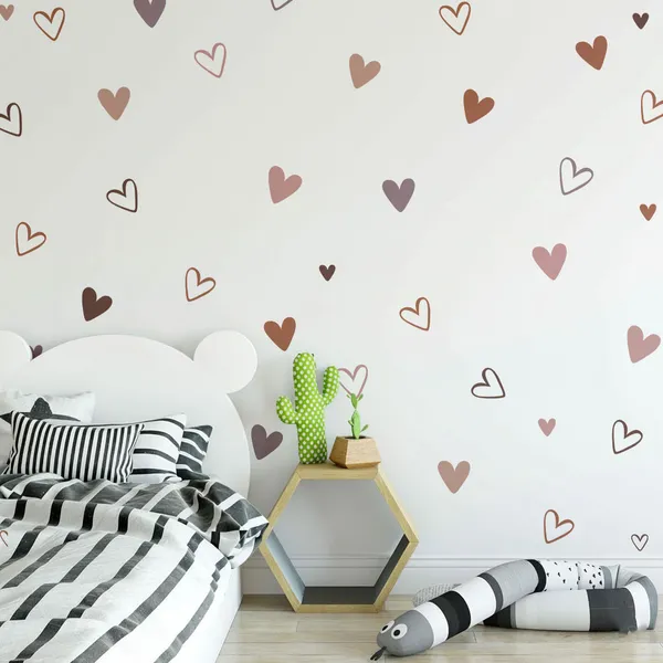 Boho_Heart_Wall_Stickers_for_Kids_Room_|_Pink_&_Brown_Heart_Decal_Set_for_Nursery,_Bedroom_&_Playroom_Decor
