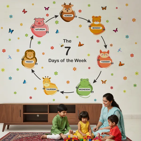 Kids_Learning_Wall_Sticker_�_7_Days_of_the_Week_Animals_Theme_|_Classroom_&_Playroom_D�cor
