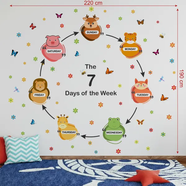 Kids_Learning_Wall_Sticker_�_7_Days_of_the_Week_Animals_Theme_|_Classroom_&_Playroom_D�cor