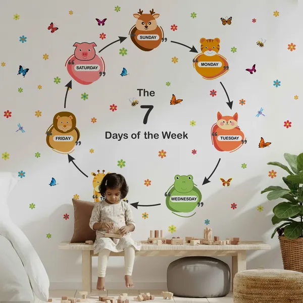 Kids_Learning_Wall_Sticker_�_7_Days_of_the_Week_Animals_Theme_|_Classroom_&_Playroom_D�cor