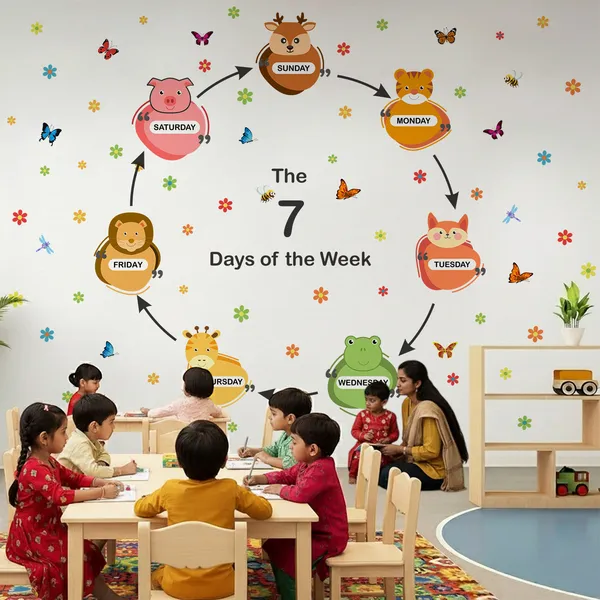 Kids_Learning_Wall_Sticker_�_7_Days_of_the_Week_Animals_Theme_|_Classroom_&_Playroom_D�cor