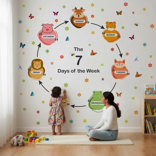 Kids_Learning_Wall_Sticker_�_7_Days_of_the_Week_Animals_Theme_|_Classroom_&_Playroom_D�cor