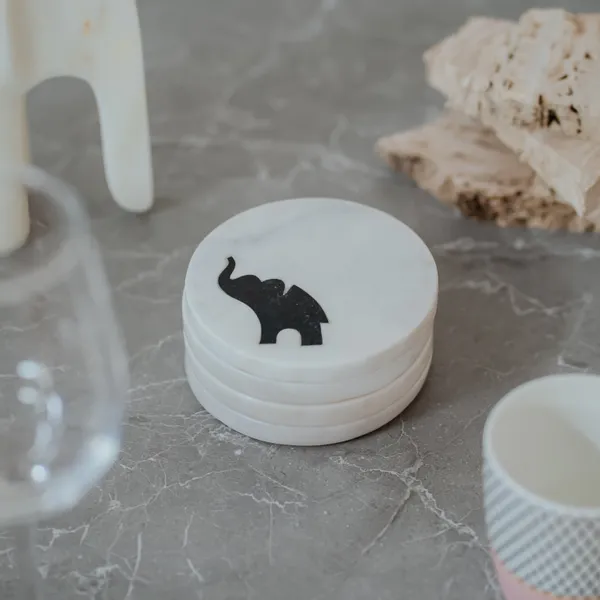 Pack_Of_4_White_Elephant_Parade_Coaster_For_Kitchen