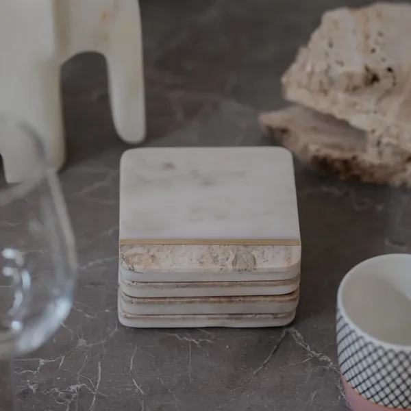Pack_Of_4_White_Travertine_Brass_Accent_Coaster_For_Kitchen