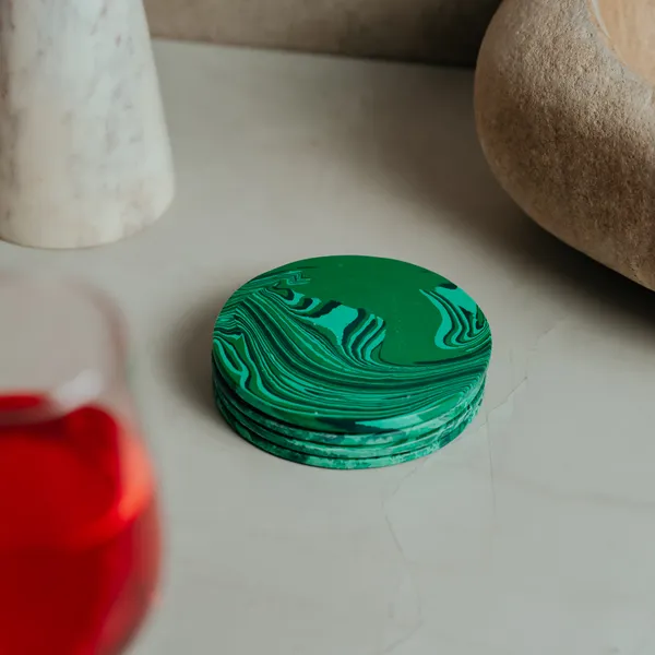 Pack_Of_4_Green_Monochrome_Synthetic_Coaster_For_Kitchen