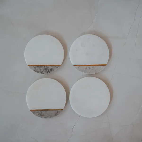 Pack_Of_4_White_Boxed_Brass_Border_Coaster_For_Kitchen