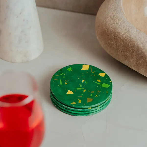 Pack_Of_4_Green_Variegated_Smooth_Finish_Coaster_For_Kitchen