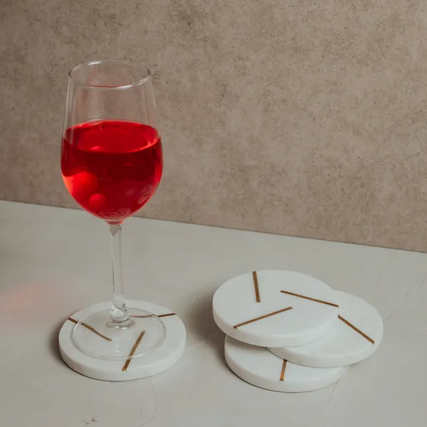 Pack_Of_4_White_Elegant_Brass_Pin_Coaster_For_Kitchen