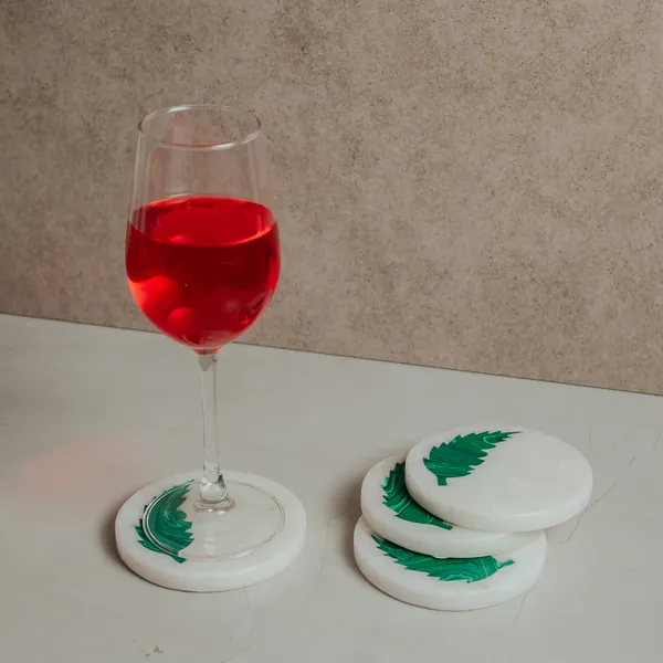Pack_Of_4_White_Green_Leaf_Malachite_Coaster_For_Kitchen