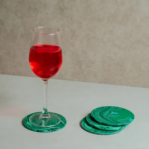Pack_Of_4_Green_Monochrome_Synthetic_Coaster_For_Kitchen