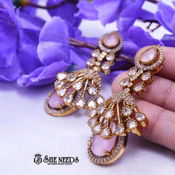 Light_Pink_Brass_Premium_&_elegant_Gold_Plated__Jumkas_For_Women