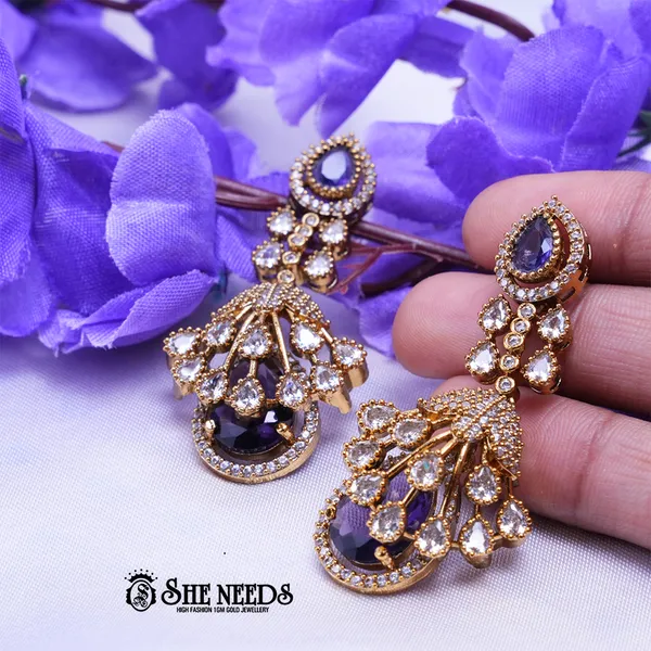 Purple_Brass_Premium_&_elegant_Gold_Plated_Jumkas_For_Women