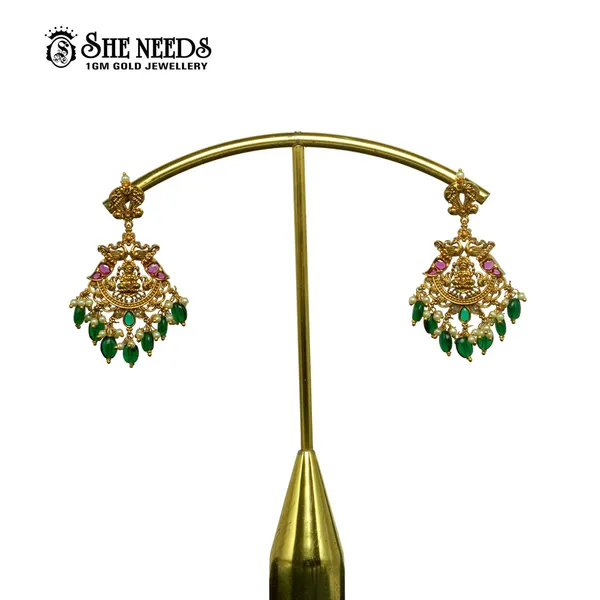 Green_Gold_Plated_Jhumkas_For_Women