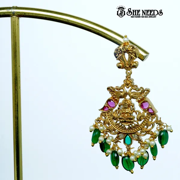 Green_Gold_Plated_Jhumkas_For_Women