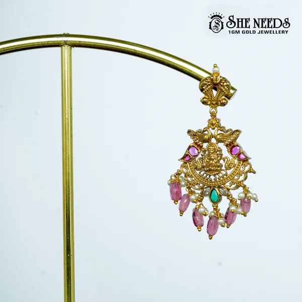 Pink_Gold_Plated_Jhumkas_For_Women