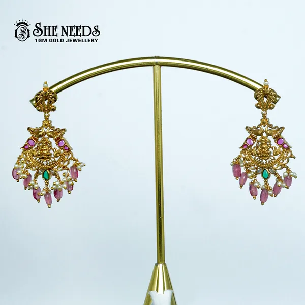 Pink_Gold_Plated_Jhumkas_For_Women