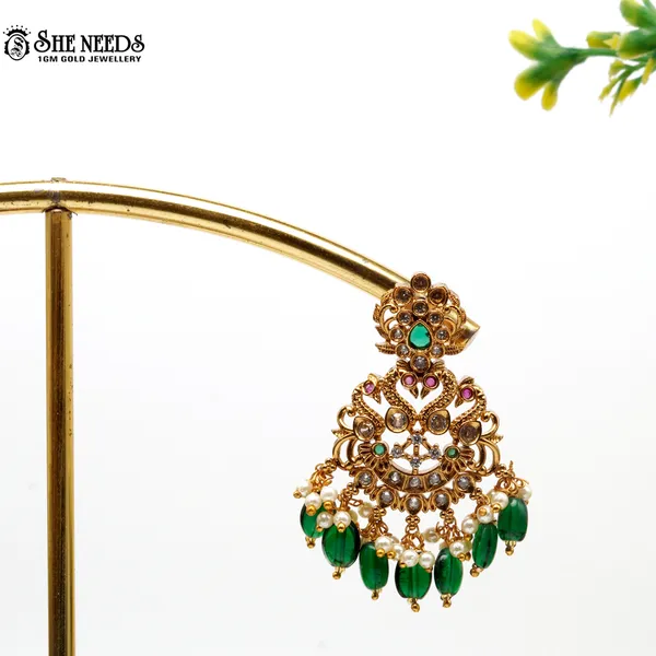Green_Temple_Chandbali_Earrings_For_Women