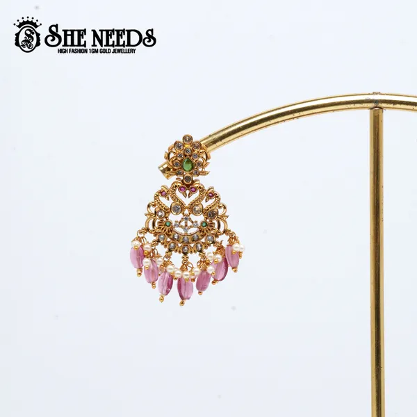 Pink_Temple_Chandbali_Earrings_For_Women