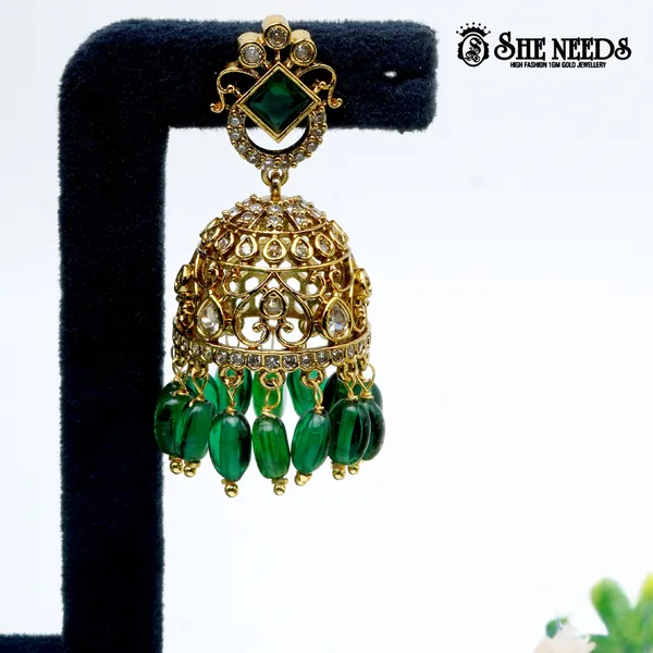 Green_Royal_Cutwork_Temple_Gold_Plated_Jhumka_Earrings_For_Women