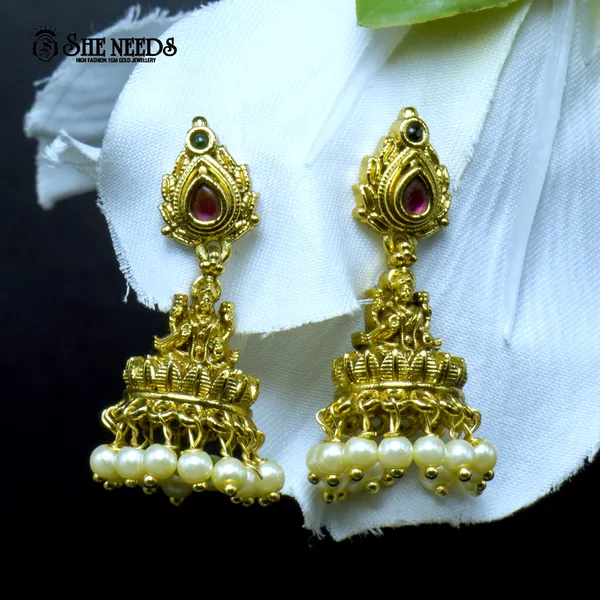 White_Nakshi_Temple_Jhumkas_For_Women