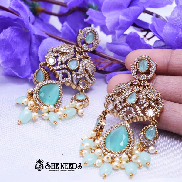 Light_Green_Brass_Premium_&_elegant_Gold_Plated__Jumkas_For_Women