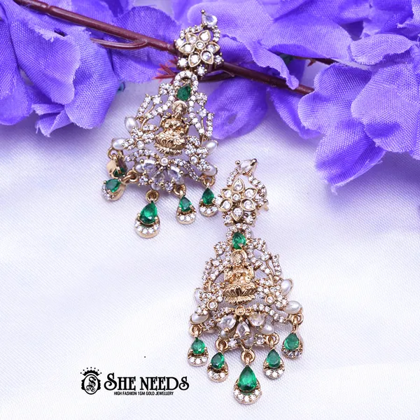 Green_Brass_Premium_&_elegant_Gold_Plated__Chandbali_Earring_For_Women