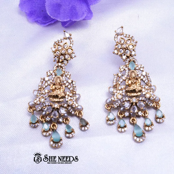 Light_Green_Brass_Premium_&_elegant_Gold_Plated_Chandbali_Earring_For_Women