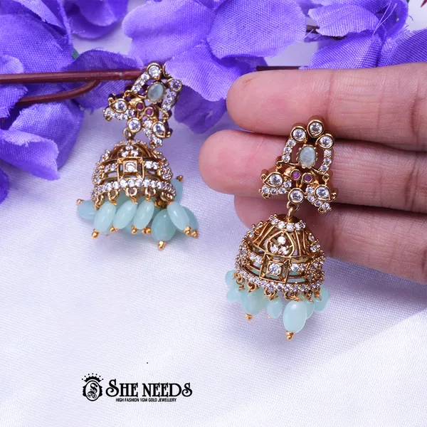 Light_Green_Brass_Premium_&_elegant_Gold_Plated_Jumkas_For_Women