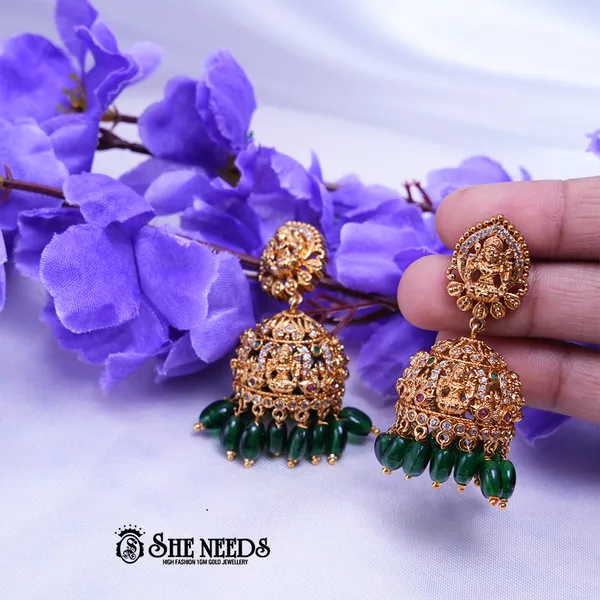 Green_Brass_Premium_&_elegant_Gold_Plated__Jumkas_For_Women