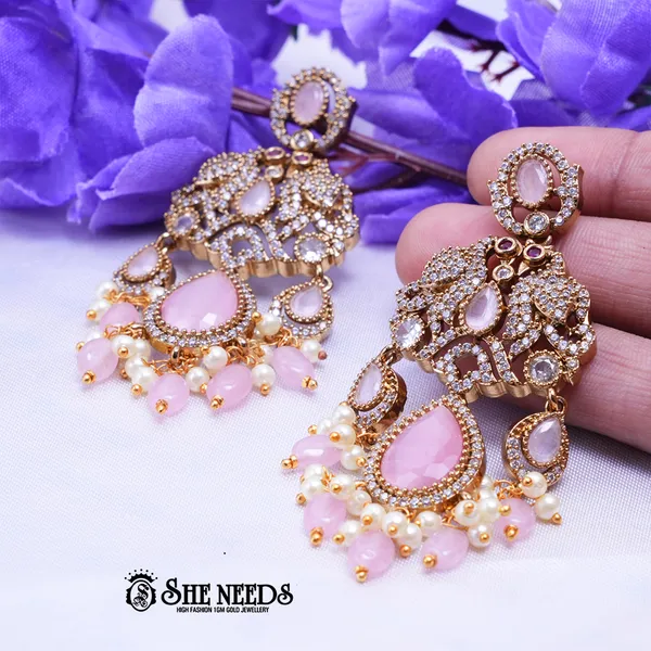 Light_Pink_Brass_Premium_&_elegant_Gold_Plated__Jumkas_For_Women