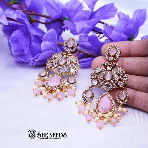 Light_Pink_Brass_Premium_&_elegant_Gold_Plated__Jumkas_For_Women