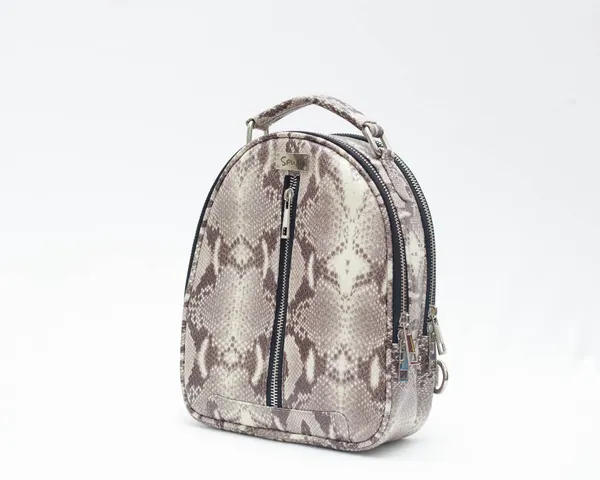 Spuni_Zanari_Brown_snake_Premium_and_Elegant_Mini_Urban_Leather_Backpack_for_Women_–__Compact,_Functional_and_Trendy_Design