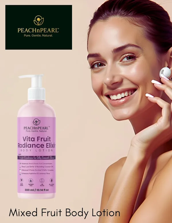 VitaFruit_Radiance_Elixir_Body_Lotion,_300ml,_Paraben_Free,_with_Botanical_Aloe,_Exotic_Fruit_Concentrates,_Shea_Butter_&_Coconut_Oil,_Vitamin-Enriched,_for_All_Skin_Types
