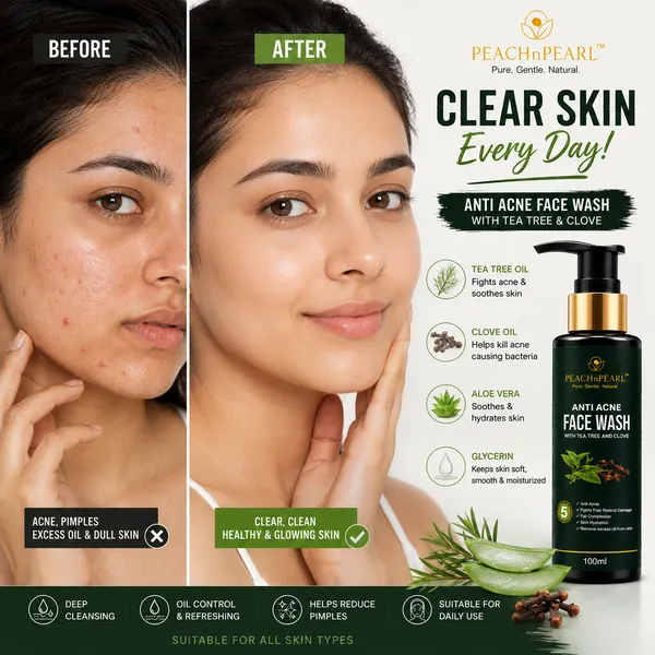 PEACHnPEARL_Anti_Acne_Face_Wash_for_Women_with_Tea_Tree_&_Clove_|_Face_Cleanser_for_Acne-Prone_&_Oily_Skin_|_100_ml