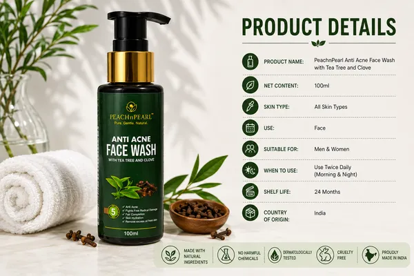 PEACHnPEARL_Anti_Acne_Face_Wash_for_Women_with_Tea_Tree_&_Clove_|_Face_Cleanser_for_Acne-Prone_&_Oily_Skin_|_100_ml