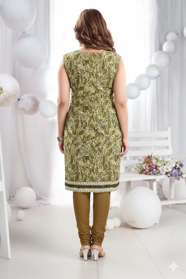 Mehandi_Cotton_Print_Kurta,_Pant_&_Dupatta_Set_For_Women_&_Girls