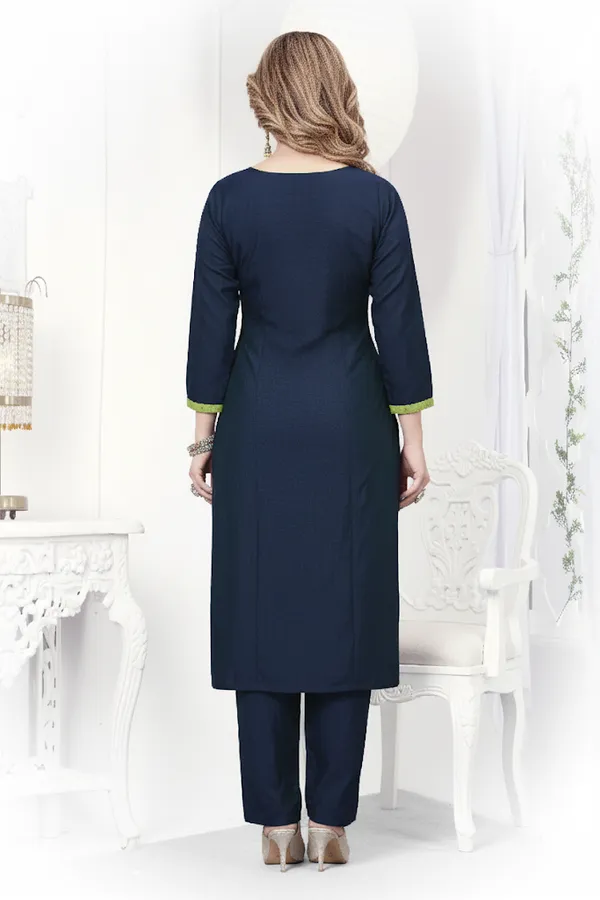Blue_Banglori_Silk_Kurta,_Pant_&_Dupatta_Set_For_Women_&_Girls