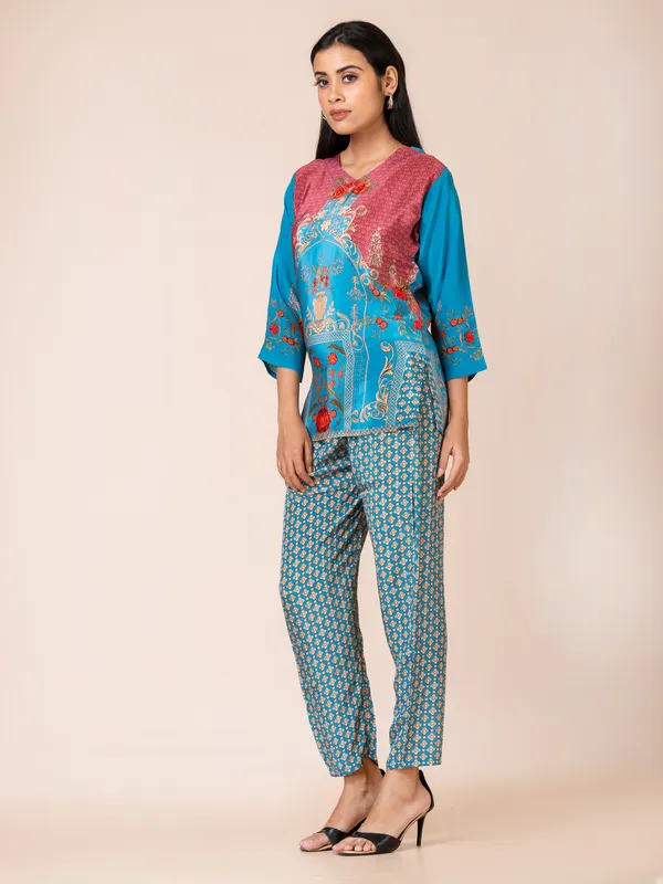 Blue_Crepe_Printed_Co-Ord_Set_For_Women