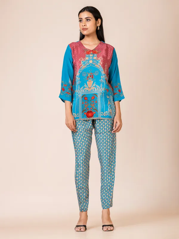 Blue_Crepe_Printed_Co-Ord_Set_For_Women