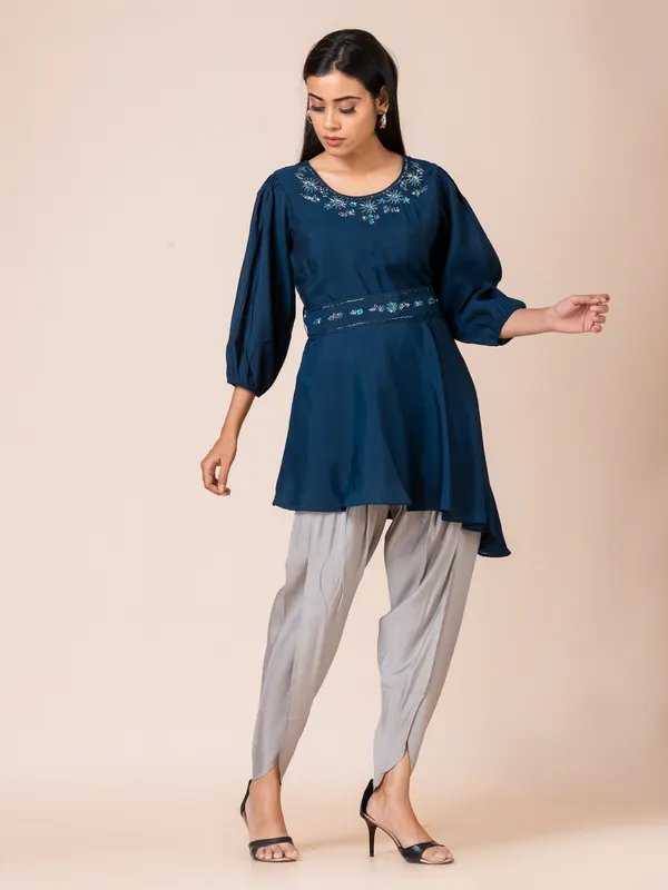 Blue_Muslin_Embroidered_Co-Ord_Set_For_Women