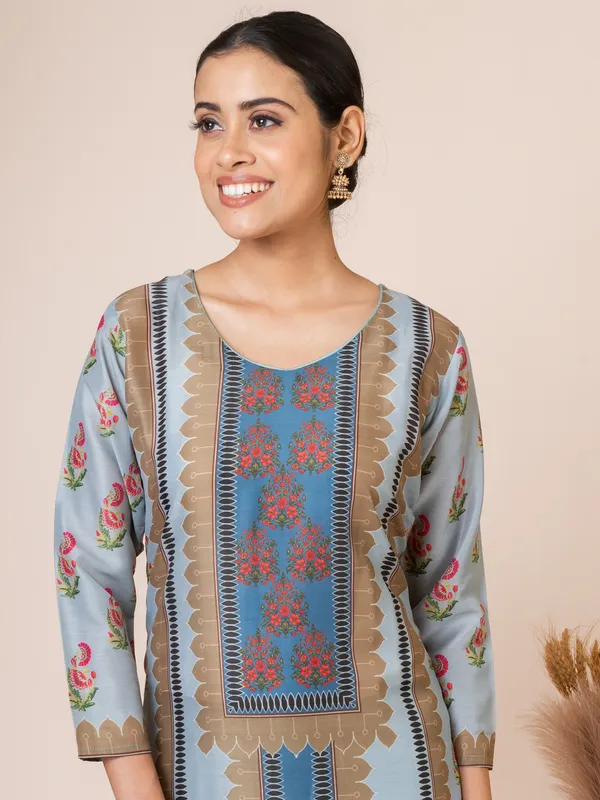 Blue_Muslin_Printed_Kurta_Set_For_Women