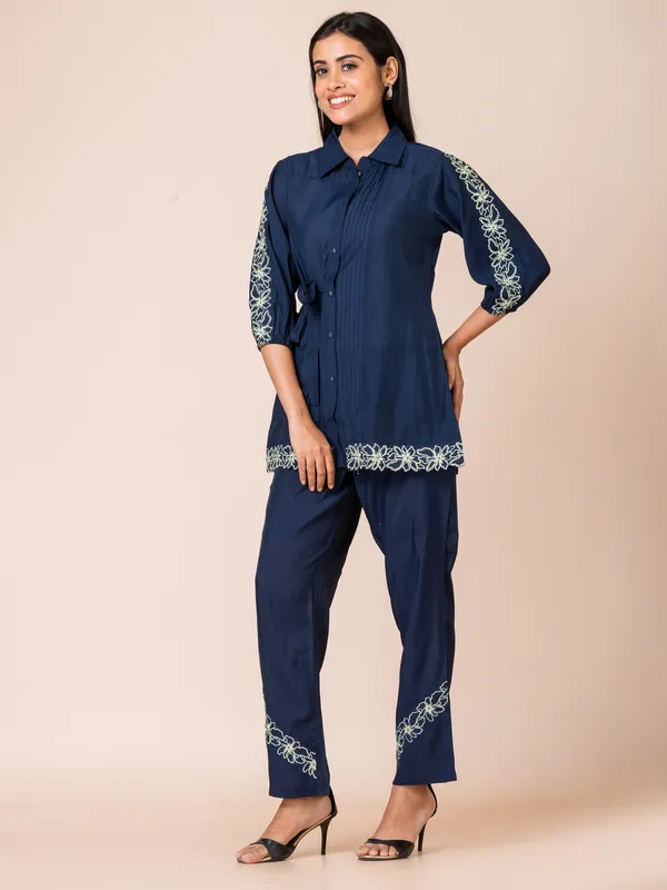 Blue_Silk_Embroidered_Co-Ord_Set_For_Women