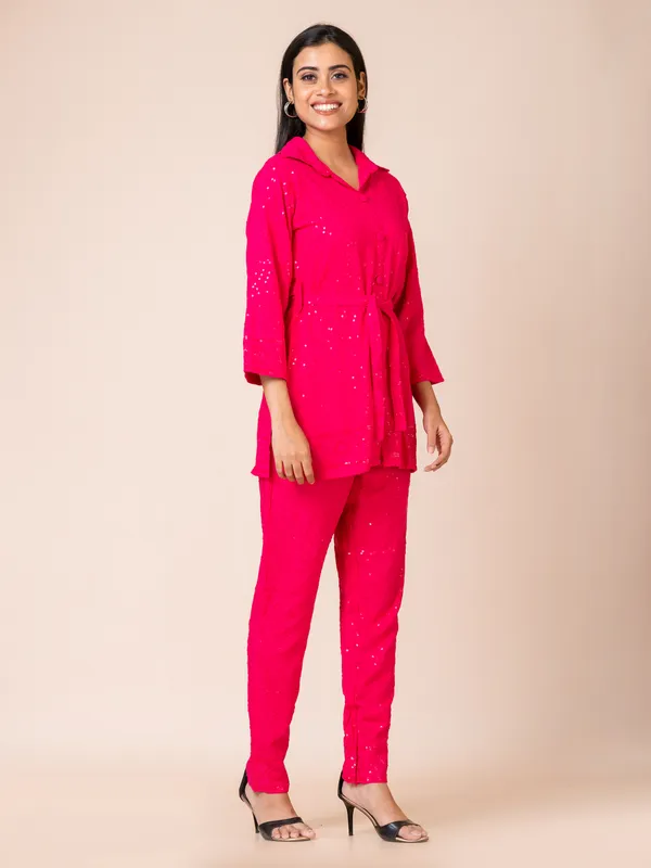 Fuchsia_Cotton_Chikankari_Co-Ord_Set_For_Women