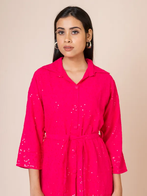 Fuchsia_Cotton_Chikankari_Co-Ord_Set_For_Women