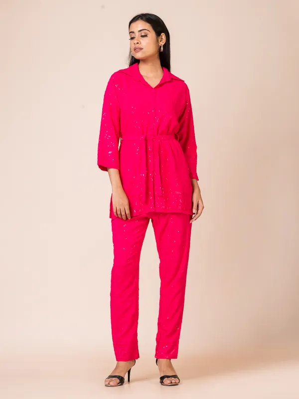 Fuchsia_Cotton_Chikankari_Co-Ord_Set_For_Women