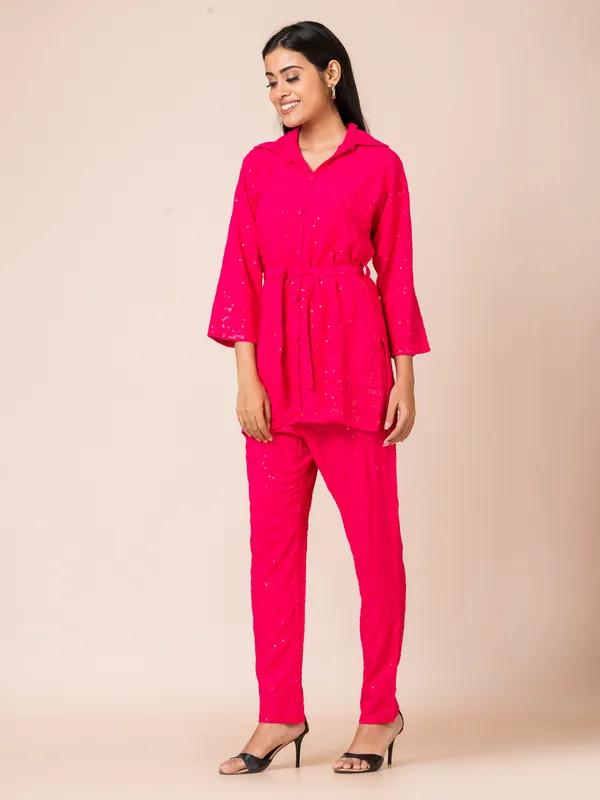 Fuchsia_Cotton_Chikankari_Co-Ord_Set_For_Women