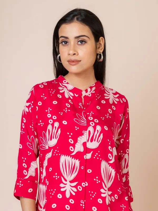Fuchsia_Muslim_Printed_Co-Ord_Set_For_Women